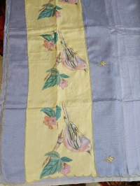 Pure Handloom Mangalagiri - lavender sparrow