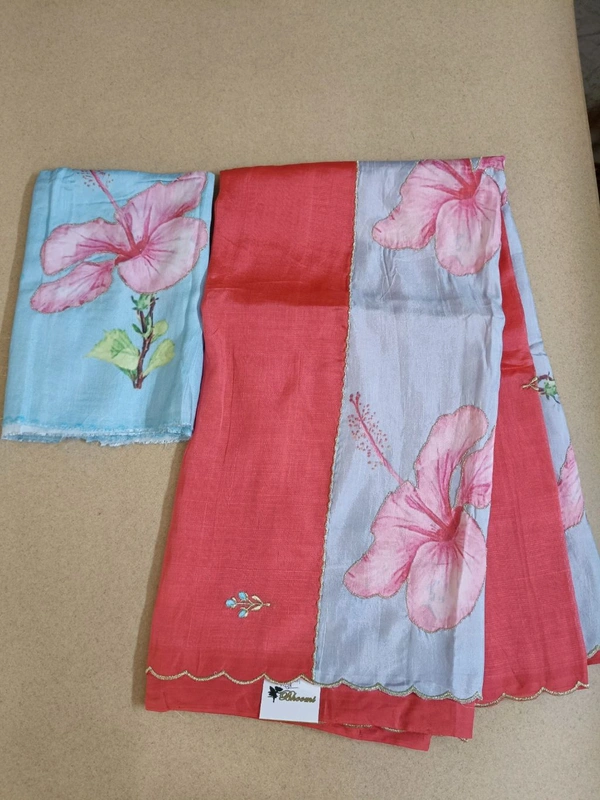 Pure Handloom Mangalagiri - watermelon red
