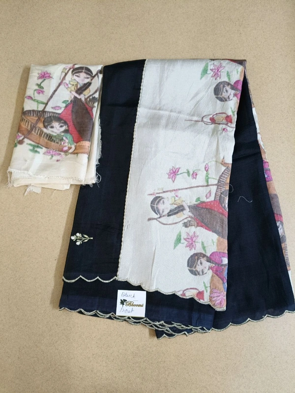 Pure Handloom Mangalagiri - black boat