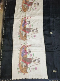 Pure Handloom Mangalagiri - black boat