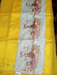 Pure Handloom Mangalagiri - yellow boat