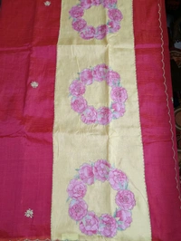 Pure Handloom Mangalagiri - red roses