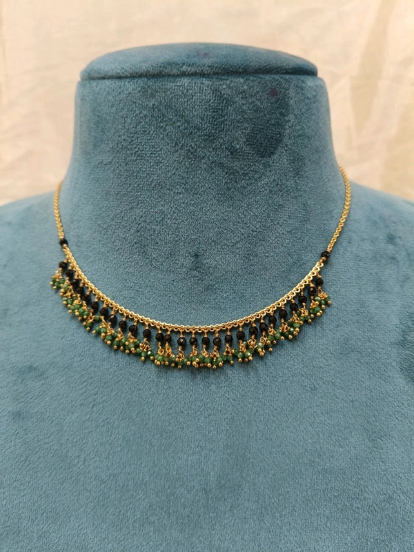 Black Diamonds With Sitara Beads - Green, 15 Working Days, HD