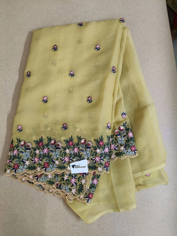 Chiffon Embroidery  - Yellow