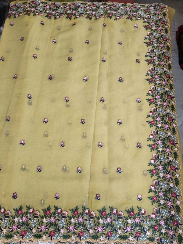 Chiffon Embroidery  - Yellow