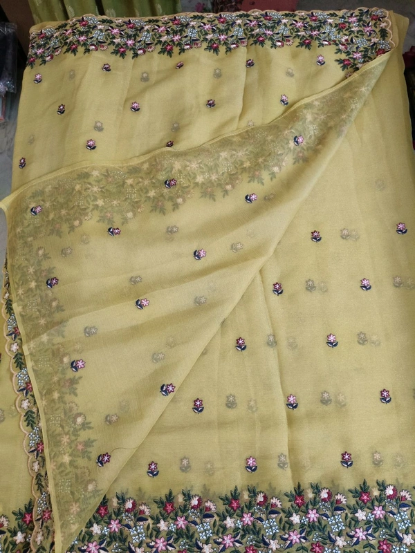 Chiffon Embroidery  - Yellow