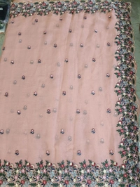 Chiffon Embroidery  - Pink