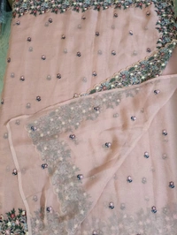 Chiffon Embroidery  - Pink