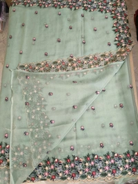 Chiffon Embroidery  - sea green