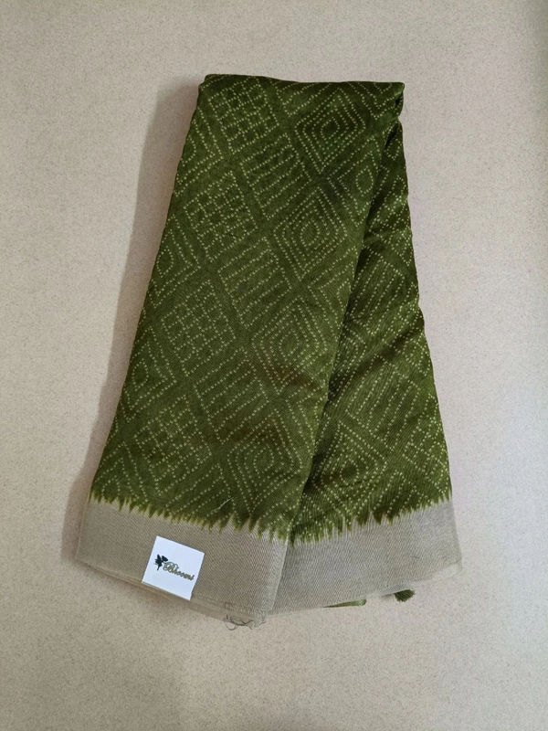 Chanderi Tusser - olive green