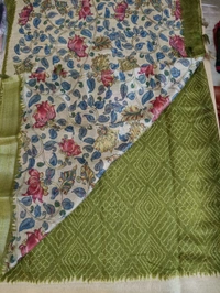 Chanderi Tusser - olive green