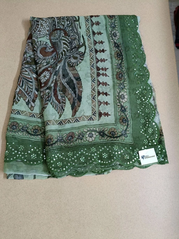 Pure Georgette  - green