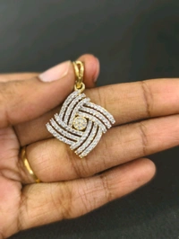 Diamond Replica Pendant With Eartops 