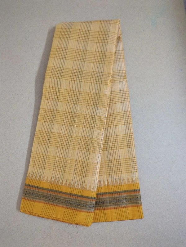 Pure Narayanapet Cotton - Web Orange, double checks