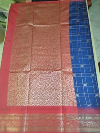 Benaras Gadwal - 8 Leafs, Navy Blue