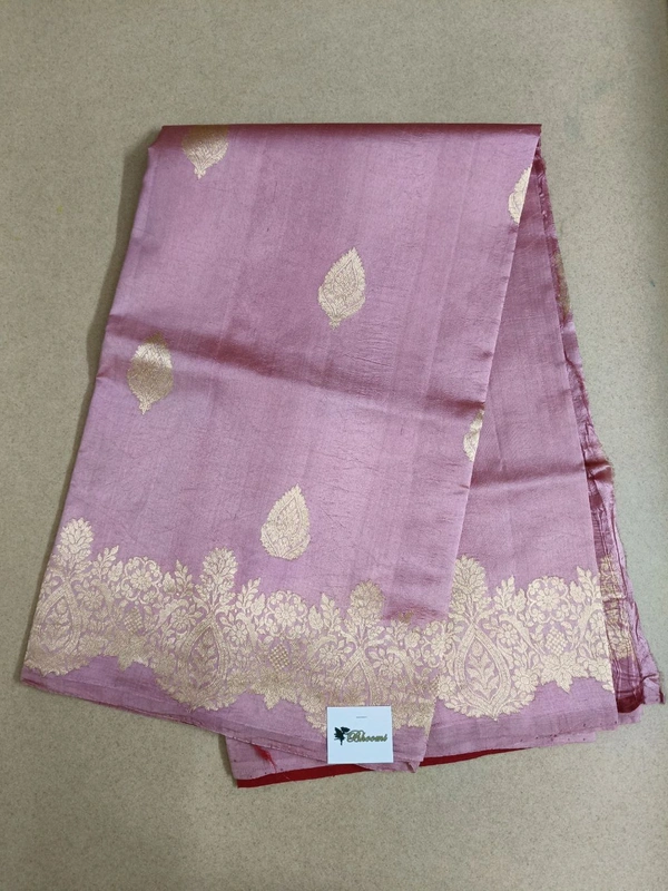 Pure Handloom Raw Silk - Pink Lace