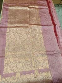Pure Handloom Raw Silk - Pink Lace