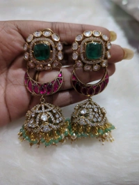 designer earrings - green