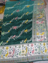 tusser georgette - green