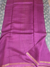 pure chanderi - gray flower