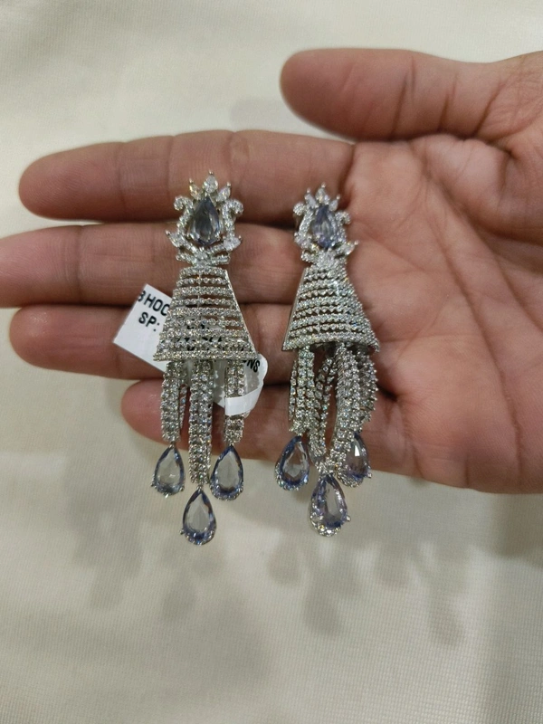 designer earrings - Blue Chalk