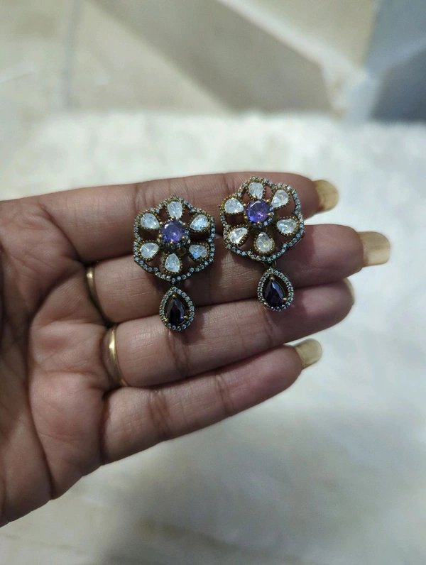 mossonite earrings - Pigment Indigo