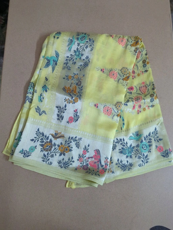 tusser georgette - Yellow