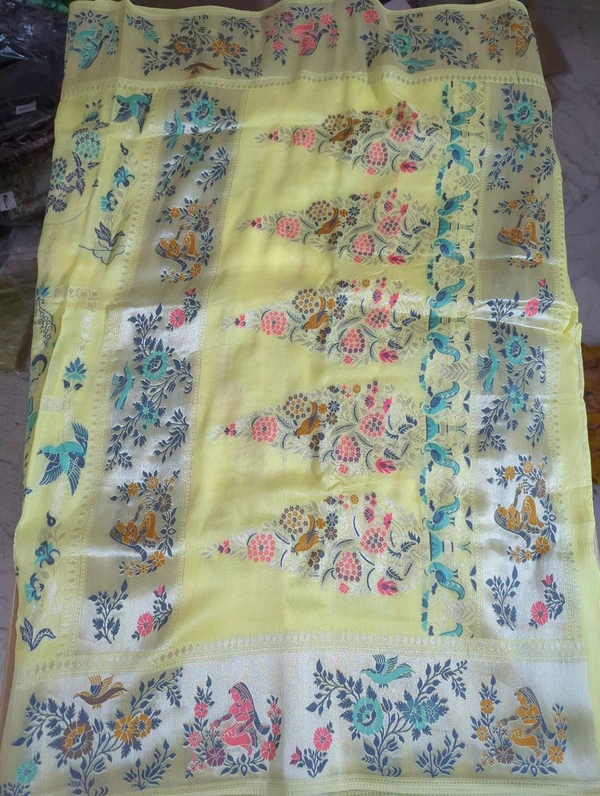 tusser georgette - Yellow