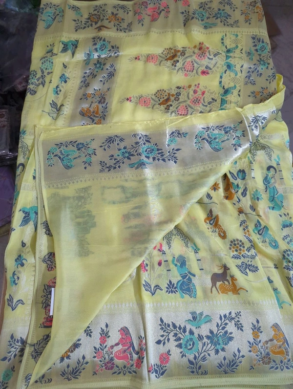 tusser georgette - Yellow