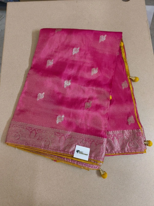tissue saree - pink