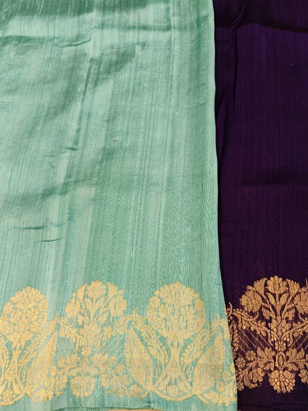 pure handloom rawsilk - Navy Blue