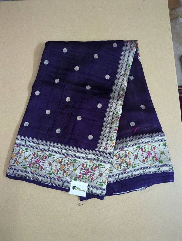 tusser georgette - Pigment Indigo
