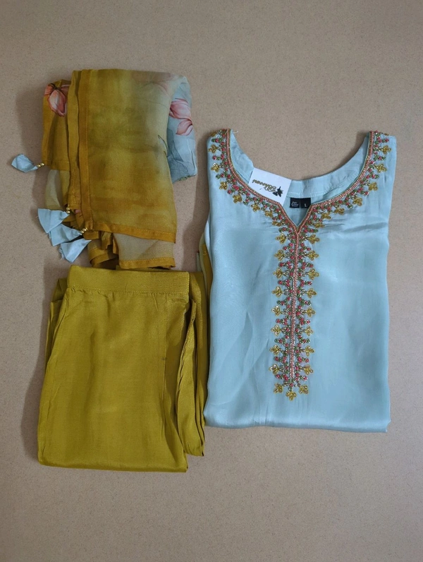 pure russian crepe with muggum work - 44