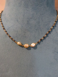 BLACK DIAMONDS WITH REAL BEADS