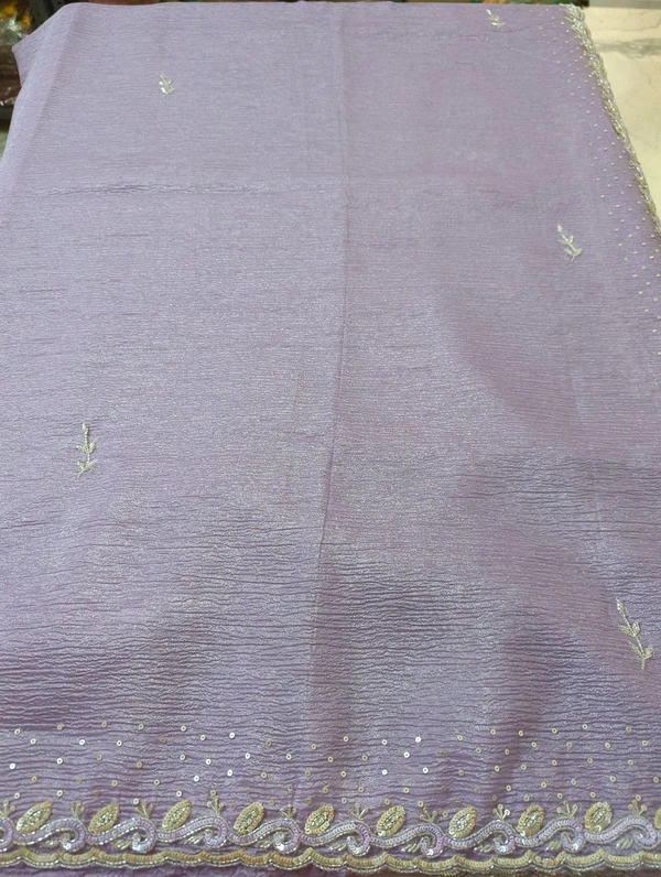 crush with muggam work - Blue Chalk