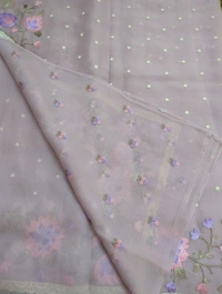 chiffon embroidary - Mauve