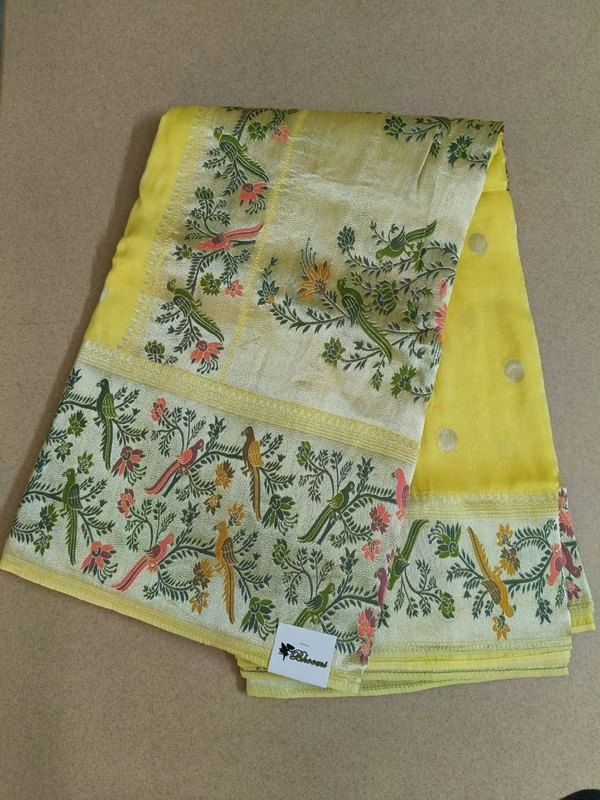 tusser georgette - Yellow