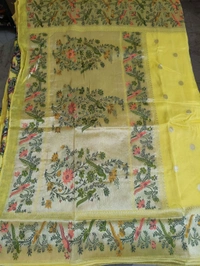 tusser georgette - Yellow