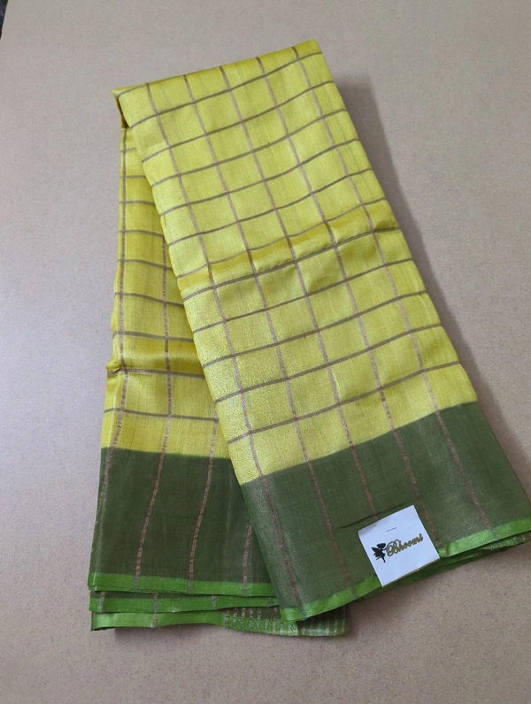 pure handloom tussar - Yellow