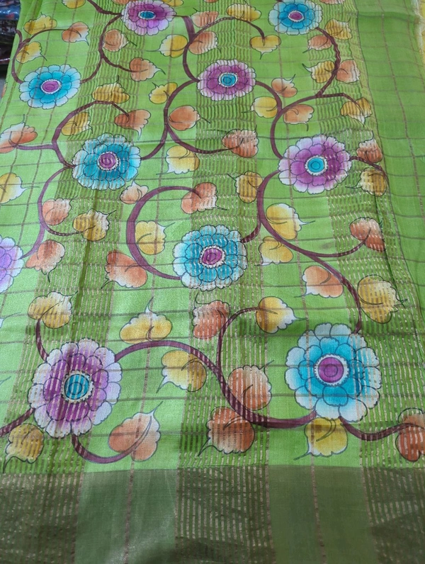 pure handloom tussar - Yellow