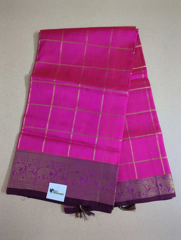 pure handloom kuppadam - Shocking Pink, Gray