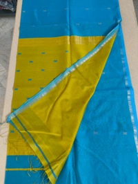 pure handloom maheswari - surf blue