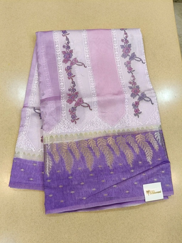 pure rawsilk with weaving - Fuchsia Blue
