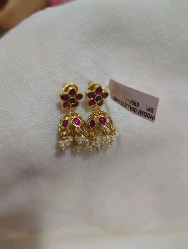 KUNDAN JUMKIES - Red