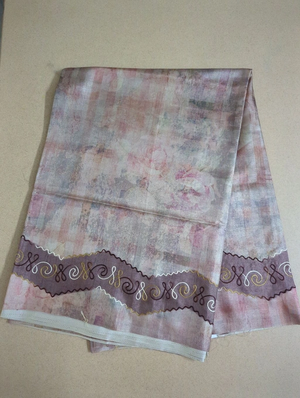 TUSSER EMBROIDERY - Peach