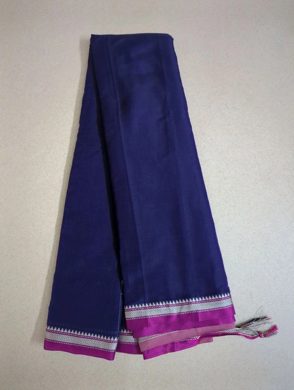 Pure Handloom Narayanapet Cotton - Navy Blue