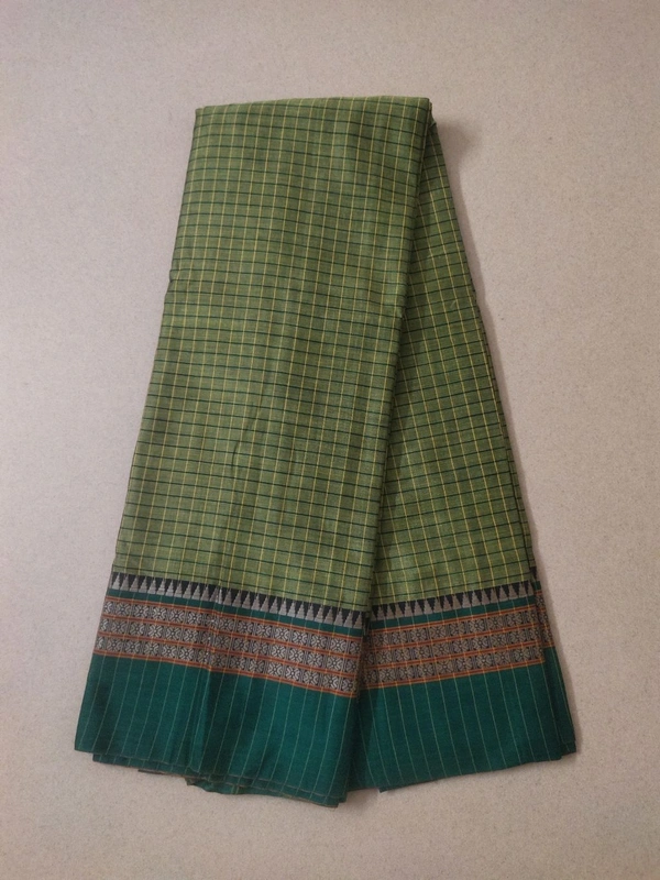 Pure Narayanapet Cotton Checks - light green