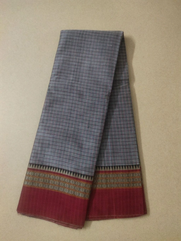 Pure Narayanapet Cotton Checks - Gray