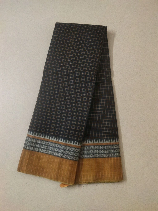 Pure Narayanapet Cotton Checks - Black