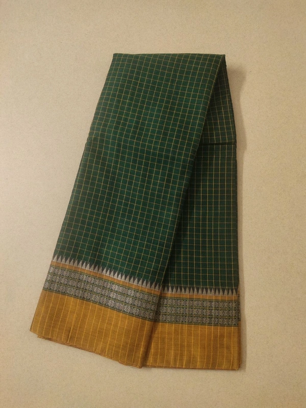 Pure Narayanapet Cotton Checks - green